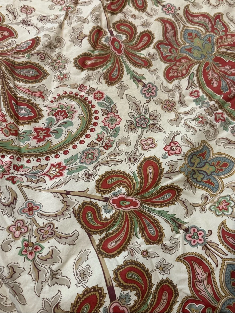 Pottery Barn Charlie Paisley Organic Percale Duvet Cover - Full/Queen
